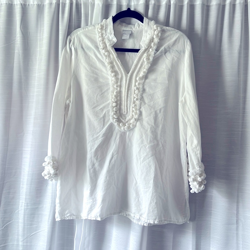 Chicos White Cotton Blouse